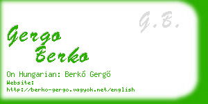 gergo berko business card
